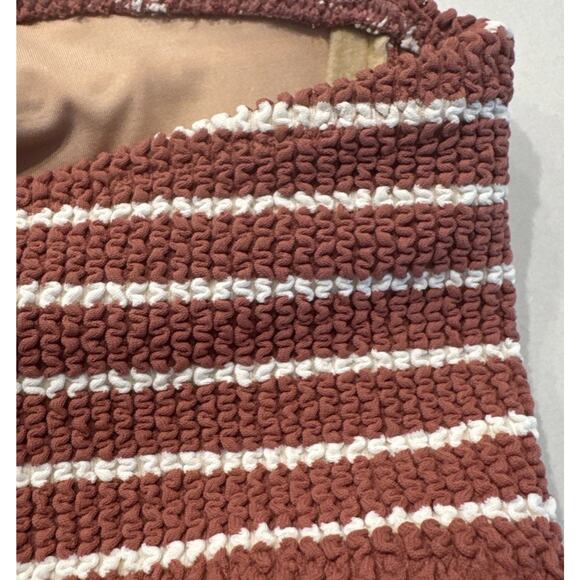 Madewell Second Wave Bandeau Bikini Top Women’s Size Large Textured Striped - Picture 7 of 7